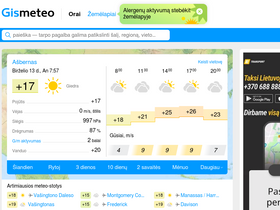 'gismeteo.lt' screenshot