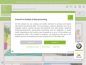 'backwinkel.de' screenshot