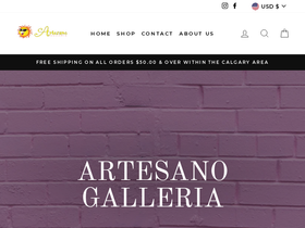 artesanogalleria.com homepage screenshot