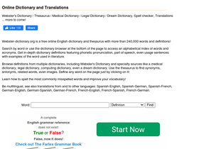 'webster-dictionary.org' screenshot