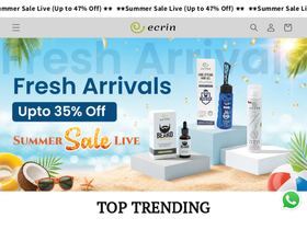 ecrincosmetics.com homepage screenshot
