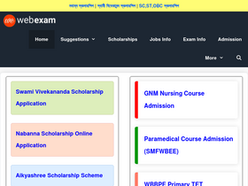 'webexam.in' screenshot