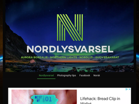'nordlysvarsel.com' screenshot