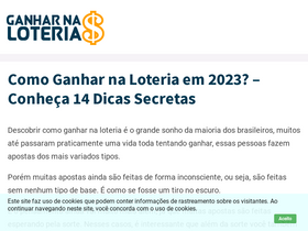'ganharnaloteria.com' screenshot