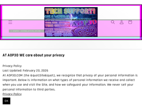 AOP3D tech homepage screenshot