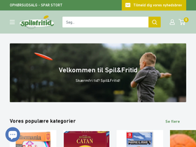 Spil&Fritid homepage screenshot