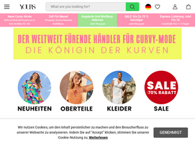 'yoursclothing.de' screenshot