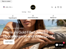 18kgoldfilled.com homepage screenshot