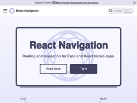 'reactnavigation.org' screenshot