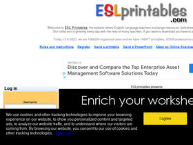 'eslprintables.com' screenshot