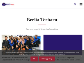 'utu.ac.id' screenshot