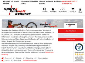 'sportwelt-scherer.de' screenshot