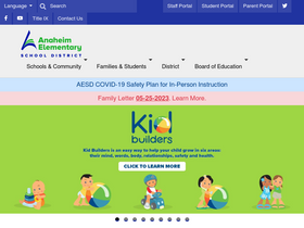 'anaheimelementary.org' screenshot