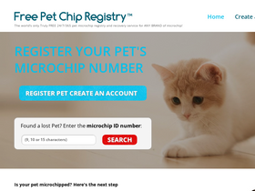 'freepetchipregistry.com' screenshot