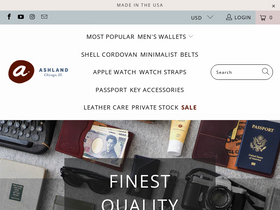 'ashlandleather.com' screenshot