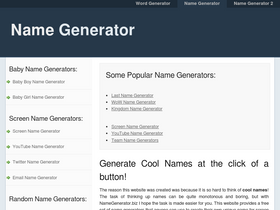 'namegenerator.biz' screenshot