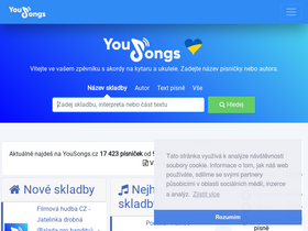 'yousongs.cz' screenshot