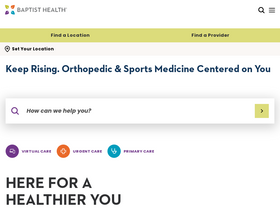 'baptisthealth.com' screenshot
