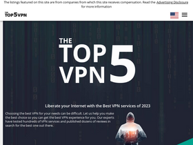 'thetopfivevpn.com' screenshot