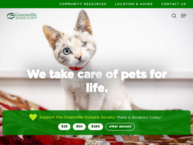 'greenvillehumane.com' screenshot