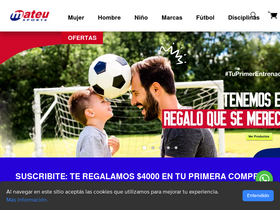 'mateusports.com.ar' screenshot