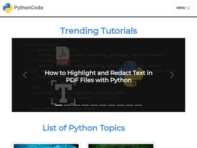 'thepythoncode.com' screenshot