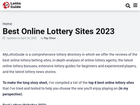 'mylottoguide.com' screenshot