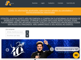 'alphatickets.com.br' screenshot