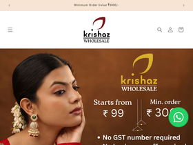 krishazwholesale.com homepage screenshot