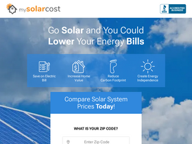 'mysolarcost.com' screenshot