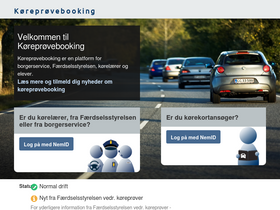 'koreprovebooking.dk' screenshot