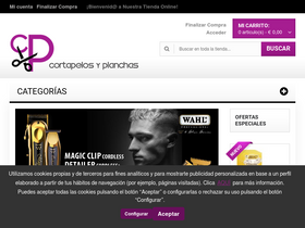 'cortapelosyplanchas.com' screenshot