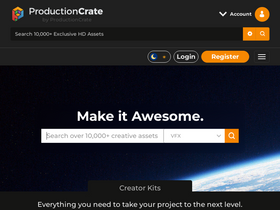 'productioncrate.com' screenshot