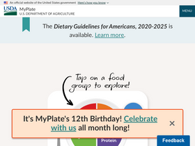 'myplate.gov' screenshot