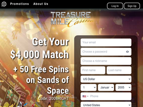 'treasuremile.com' screenshot