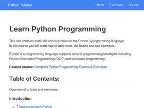 'pythonbasics.org' screenshot