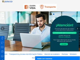 'mintransporte.gov.co' screenshot