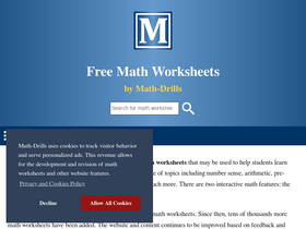 'math-drills.com' screenshot