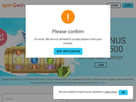 'spinandwin.com' screenshot