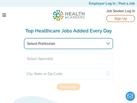 'healthecareers.com' screenshot