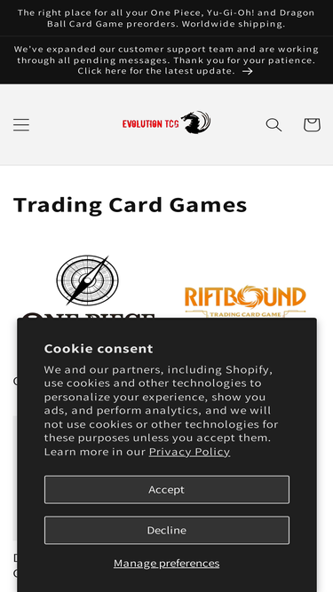 evolutiontcggames.com
