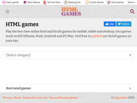 'htmlgames.com' screenshot