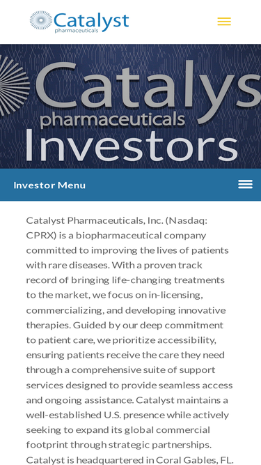 ir.catalystpharma.com