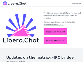 'libera.chat' screenshot