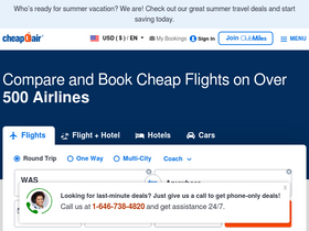 'cheapoair.com' screenshot