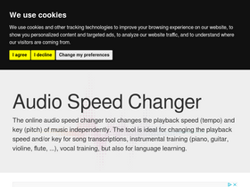 'audiospeedchanger.com' screenshot