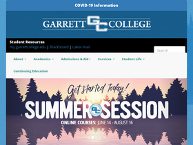 'garrettcollege.edu' screenshot