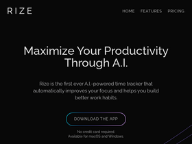 'rize.io' screenshot