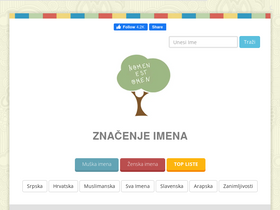 'znacenje-imena.com' screenshot