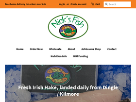 nicksfish.ie homepage screenshot